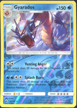 Gyarados 33/147 Burning Shadows 2017 Reverse Holo Pokemon TGC NM - Image 1