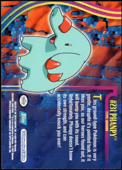 2001 Topps Pokemon Topps Johto Series 1 Non Holo Foil #231 Phanpy - Image 2