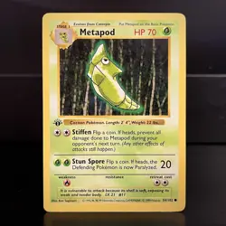 1999 Pokemon TCG Metapod 1st Edition Shadowless Base Set 54/102 - Image 1