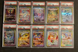 Terastal Festival Eevee Evolution SAR Set of 10 Pokemon Sequential 9 10s, 1 9 - Image 1