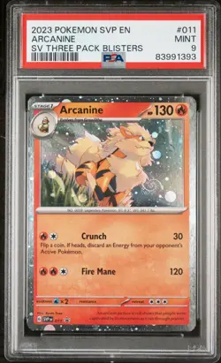 2023 POKEMON BLACK STAR PROMO SVP 011 ARCANINE PSA 9 **HOL0 SWIRL** - Image 1