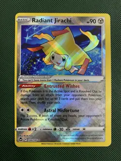 Radiant Jirachi 120/195 Silver Tempest Holo Rare Pokemon TCG Error OC Miscut - Image 1
