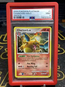 PSA 9 2009 Pokemon Platinum Charizard-Holo Arceus-Cracked Ice #1 - Image 2