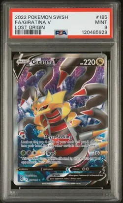 GIRATINA V #185 FULL ART 2022 POKEMON SWSH SWORD & SHIELD LOST ORIGIN PSA 9 MINT - Image 1