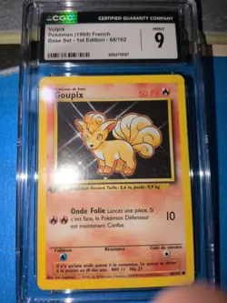 1999 FRENCH VULPIX / GOUPIX 1ST EDITION BASE SET 68/102 CGC 9 MINT POKEMON WOTC - Image 1