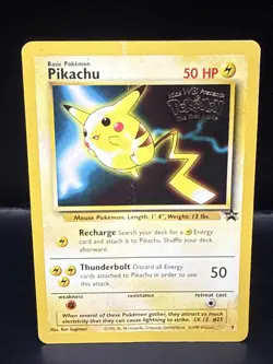 Pokemon TCG WOTC Pikachu 4 WB Movie Black Star Promo Stamped - Image 1