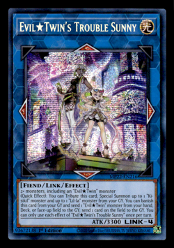 Yugioh x1 Evil Twin's Trouble Sunny MP22-EN216 Prismatic Secret Rare 1st Ed (NM) - Image 1