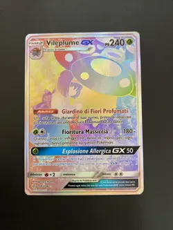 Pokemon Card Vileplume GX Near Mint Ita Rare Holo Foil Rainbow Full Art - Image 1