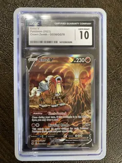 Entei v GG36/GG70 Crown Zenith Secret Pokemon Card CGC 10 Gem Mint (WITH GUARD) - Image 1
