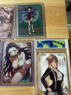 Anime Waifu, UR Beauty, TCG Foil 13 Card Lot Demon Slayer, Fairy Tail, 2 Graded - Image 2