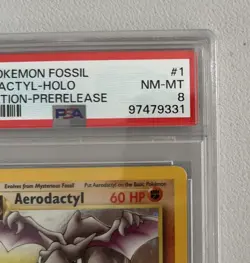 Aerodactyl 1st Edition RARE Prerelease POKEMON Card PSA 8 NM-MT FOSSIL Holo 1/62 - Image 2