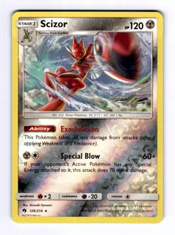 Scizor SM - Lost Thunder #126 (2018) Reverse Holo NM Pokemon - Image 1