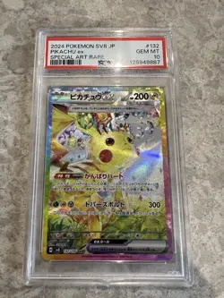 Pokemon PSA 10 Gem Mint Pikachu ex 132/106 SV8 Japanese Special Art Rare SAR - Image 1