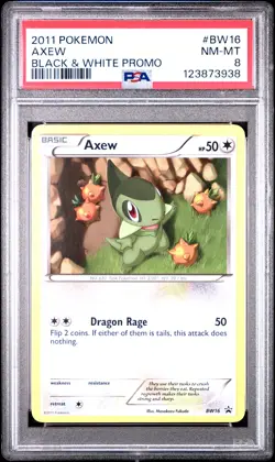 2011 POKEMON B&W PROMO #BW16 AXEW PSA 8 - Image 1