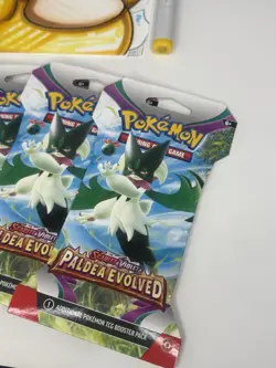 Lot of 5- Pokemon TCG - Paldea Evolved Sealed Sleeved Booster Packs + BONUS - Image 3