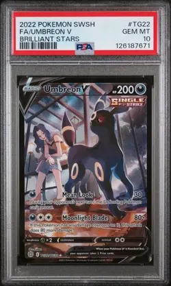 Pokemon Umbreon v TCG TG22/TG30 Sword & Shield Brilliant Stars PSA 10 - Image 1