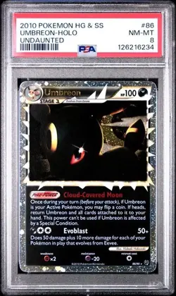 PSA 8 - 2010 POKEMON HEARTGOLD & SOULSILVER UNDAUNTED #86 UMBREON-HOLO - Image 1