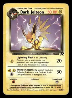 Dark Jolteon 38/82 Uncommon Team Rocket Set Pokemon Card - Image 1