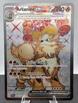 Pokemon Arcanine EX Holo Ultra Rare Card 224/198 Scarlet & Violet Base Set NM - Image 1