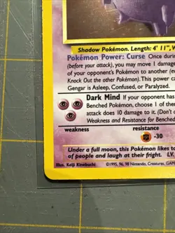 Pokemon TCG Gengar Fossil Holo Card 5/62 Unlimited Rare - Image 4