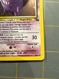 Pokemon TCG Gengar Fossil Holo Card 5/62 Unlimited Rare - Image 5