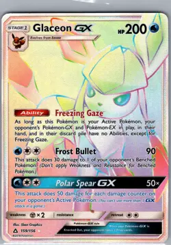 Glaceon GX (Secret Rare) 159/156 SM - Ultra Prism - Pokemon Card - NM - Image 1