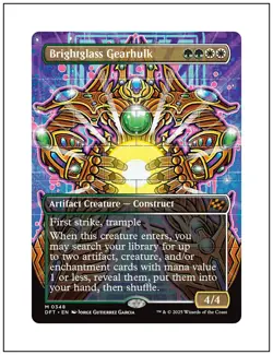 1x Brightglass Gearhulk, Borderless Art, Aetherdrift, MTG NM - Image 1