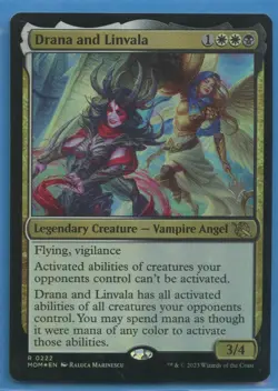 MTG: Planeswalker Stamp: March of the Machine: Drana and Linvala: FOIL - Image 1