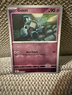 Golett - Pokemon TCG Black Bolt Reverse Holo Poke Ball Pokemon Card 042/086 - Image 1
