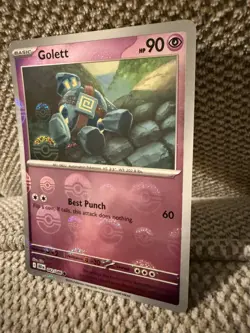 Golett - Pokemon TCG Black Bolt Reverse Holo Poke Ball Pokemon Card 042/086 - Image 3