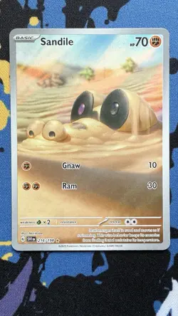 Sandile 216/198 Illustration Rare Pokemon Scarlet & Violet Base - Image 1