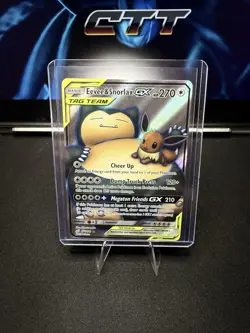 Eevee & Snorlax GX Holo #171 Sun & Moon Team Up Pokemon TCG 2019 - Image 1