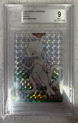 1996 Pokemon Bandai Carddass Part 2 Green Mewtwo BGS 9 - Image 1