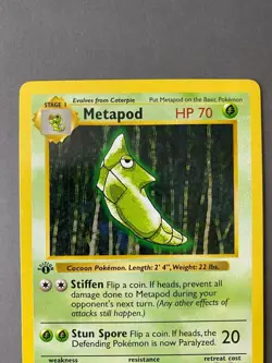 Metapod 54/102 1st Edition Shadowless Base Set Pokemon TCG Near Mint - Image 4