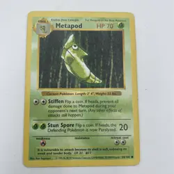Metapod 54/102 1st Edition Pokemon Base Set Shadowless - Image 1