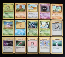 Lot Of 15 Pokemon Cards Base Set Unlimited BSU Regular Finish Comons MP - Image 1
