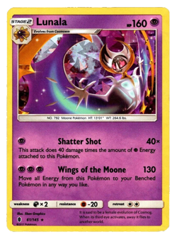Lunala 61/145 Cracked Shattered Ice Holo Promo Pokemon Card NM - Image 1