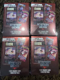 Lot Of 4 Pokemon Mystery Gems 1 Graded Card CGC + 1 Booster Pack - Image 2