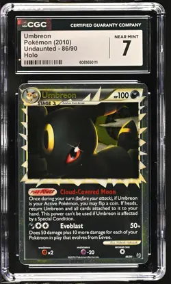 CGC 7 Umbreon 2010 Undaunted 86/90 Holo Pokemon Card - Image 1