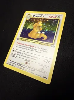 Dragonite Holo #4 Fossil 1st Edition Pokemon TCG 1999 - Image 2