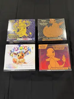 Pokemon ETB Lot Prismatic Evolutions PC, Obsidian, Shining Fates, Surging Sparks - Image 1