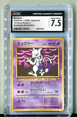 1998 Pokemon Japanese Vending Series Nishihara Illustration Mewtwo #150 CGC 7.5 - Image 1