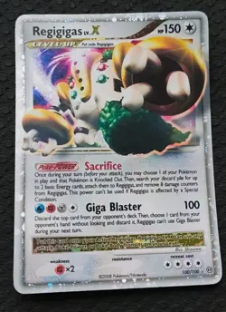 Pokemon TCG Regigigas LV.X Stormfront 100 Holo Rare Holo NM - Image 1