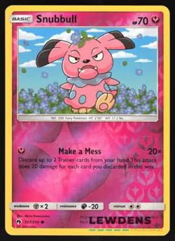Snubbull - 137/214 - Reverse Holo Common - Lost Thunder - Pokemon Card - Image 1