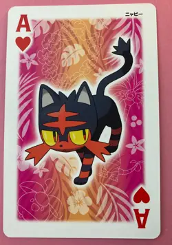 Litten pokemon Playing Poker Card LUNALA Nintendo Japanese Very Rare - Image 1