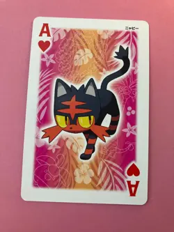 Litten pokemon Playing Poker Card LUNALA Nintendo Japanese Very Rare - Image 2