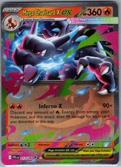 Mega Charizard X ex - 013/094 ME02: Phantasmal Flames - Pokemon Card - NM - Image 1