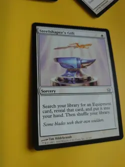Steelshaper's Gift. Sorcery Rare Fifth Dawn. VG Magic the Gathering Card. - Image 4