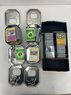 Pokemon TCG Cards Tin & Sleeve Bundle Joblot x6 - Image 2