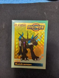 Raidramon DP300 ID #239 1999 Vintage Digimon Card Foil Rare MP - Image 1